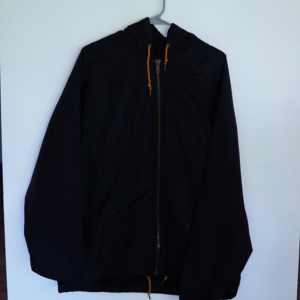 Black Windbreaker with Structured Shoulders and Classic Silhouette